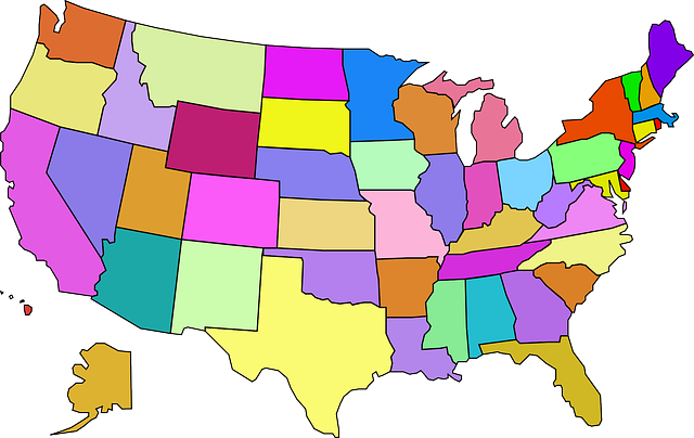 アメリカの地図のイメージ画像