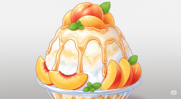 桃のかき氷のイメージ画像