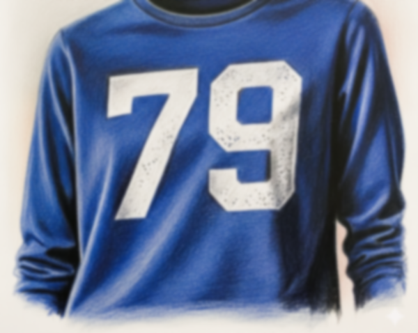 青のロングTシャツのイメージ画像