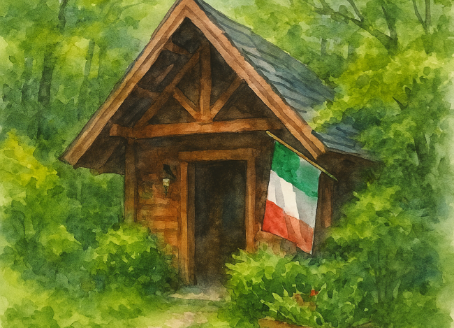 森の中の小さなイタリアンレストランのイメージ画像