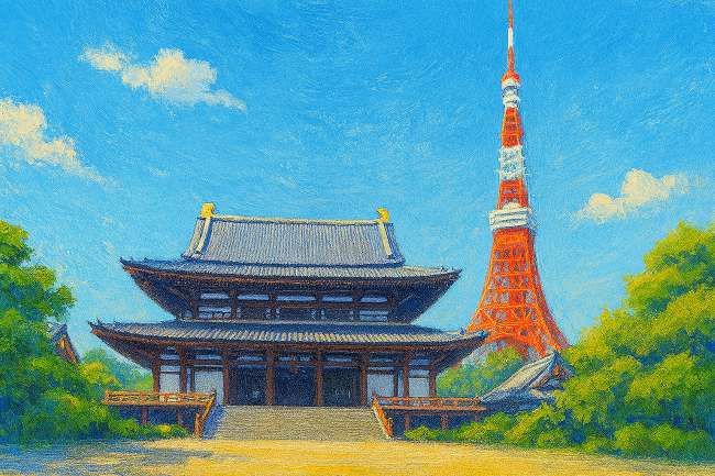 増上寺と東京タワーのイメージ画像