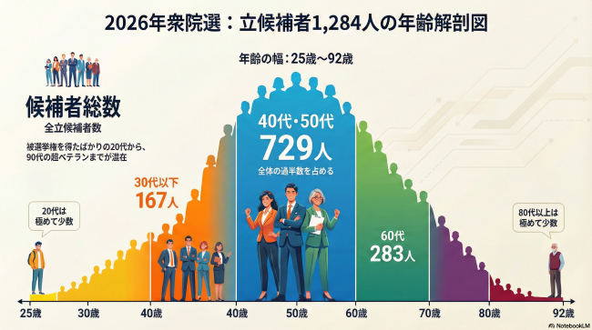 2026衆院選・全立候補者の年代概要
